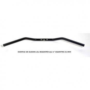 LSL Manillar de aluminio Roadster A01.1, 1 pulgada, negro pulido