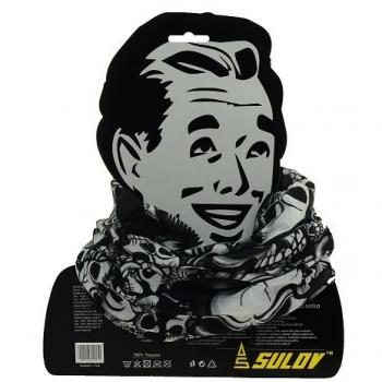 Sulov Black and White Sports Fleece Scarf