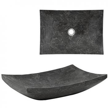VidaXL Lavabo in Marmo Nero 50x35x12 cm