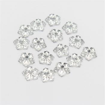 100pcs 13mm Silver/White/Gold Resin Flatback Peony Flower Cabochons