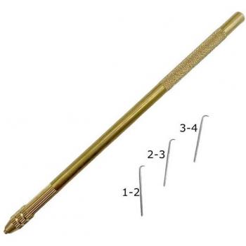 Bronze Wig Ventilating Stand with 3-Piece Pin Needle Kit for Crochet