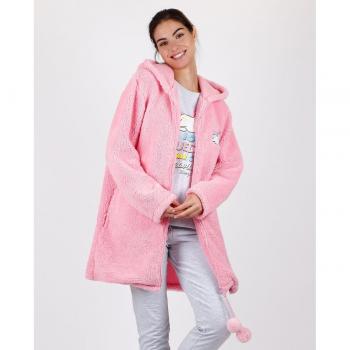 Mojama Rosa Unicornio: Bata Cómoda con Cierre y Capucha