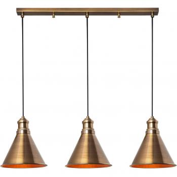 Lampada a sospensione Sivani MR-314, 3 luci, oro antico