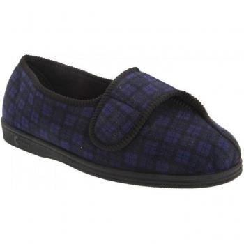 Comfylux Heren Georgie Slippers 11 UK marineblauw