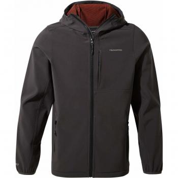 Craghoppers Herren Winterjacke Baird Hooded JKT Softshell Schwarz-Black Pepper – Größe XXL
