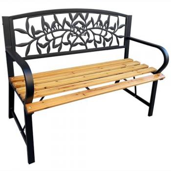Panchina REO con legno laccato e gambe in acciaio, larghezza 118 cm