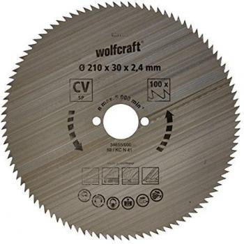 Wolfcraft 6281000 – Disco de sierra circular CV 100 dient. serie azul Ø 210 x 30 x 2,4 mm para ingletadora