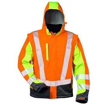 Atanas Softshell-Warnjacke, unisex, in Orange und Gelb, 3XL