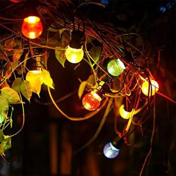 Catena luminosa LED multicolore da esterno 8 metri, 10 lampadine IP44, impermeabile, 6W, decorativa per giardino e feste
