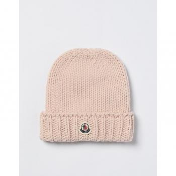Cappello in lana vergine rosa per bambina MONCLER Taglia L