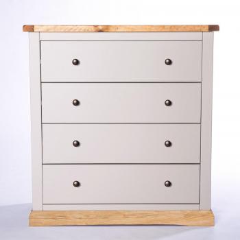 Grey Brass Knob 4 Drawer Chest of Drawers