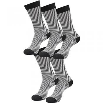 Urban Classics Unisex Fine Stripe Socks 5-Pack Black and Off-White EU39-46