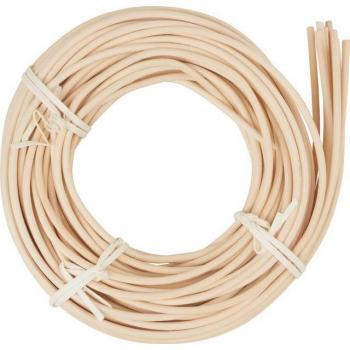 Natuurlijk Rotan met Blauw Lint, Ø 4 mm