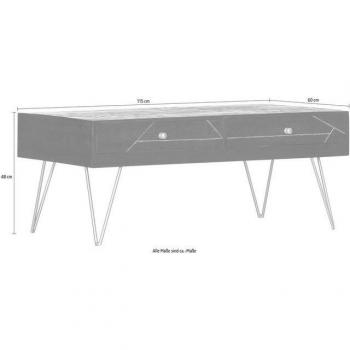 Couchtisch “Scan” von Gutmann Factory – Schwarz/Gold – Hairpin Beine – Massivholztisch