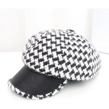 Peaked Plaid Hat for Women