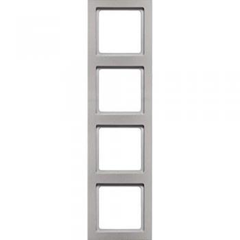 Berker 4-fach Abdeckrahmen Q3 Aluminium