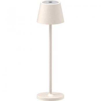 Elegance Gaia Lamp – Lampada da Tavolo Ricaricabile in Metallo Beige