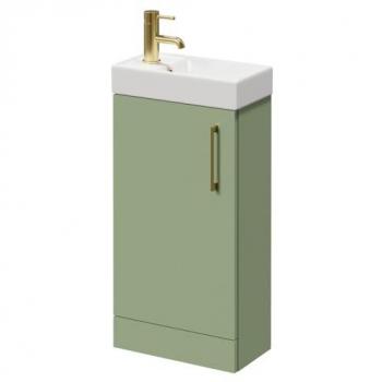 Napoli 400mm Olive Green Vanity Unit with Single Door and Basin