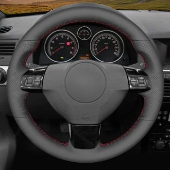 Cubierta de volante de coche negra de cuero artificial para Opel Astra (H), Zafira (B), Vectra (C) y Vauxhall Astra Holden Astra