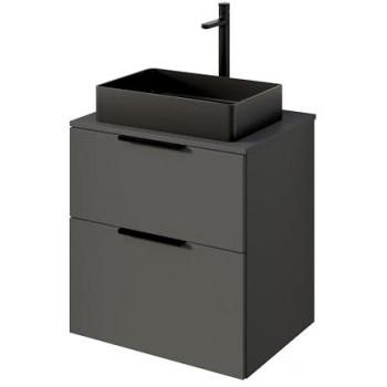 Meuble Sous Vasque 2 Tiroirs Anthracite