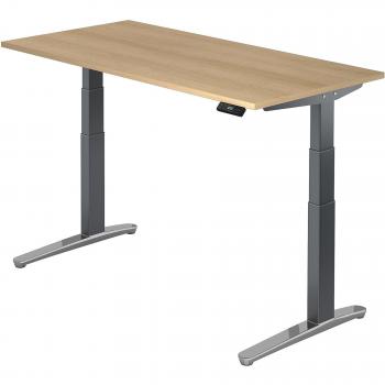 Ergonomischer Schreibtisch elektrisch höhenverstellbar 160x80cm Eiche/Graphit