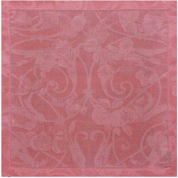 Lot de 4 serviettes Tivoli Rose 50 x 50 cm, 100% lin, Le Jacquard Français