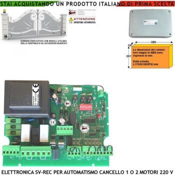 Centrale Cancello 2 Ante 230 V con Forza Regolabile e Ricevente