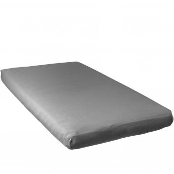 Lot double de draps housse Babycalin : blanc et gris, 70x140 cm – tissu jersey 130 g/m²