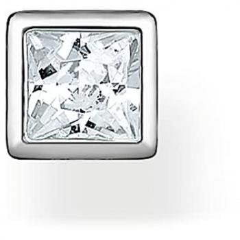 Thomas Sabo Einzel-Ohrstecker 925er Silber mit quadratischem weißem Stein H2256-051-14