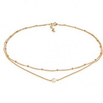 Choker Layer Look con Quarzo Rosa in Argento Sterling 925