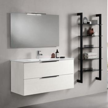 Meuble de salle de bain design 100 cm avec miroir et éclairage LED