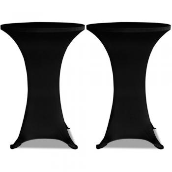 VidaXL Standing Table Cover Set of 2 Ø80cm Black Stretch