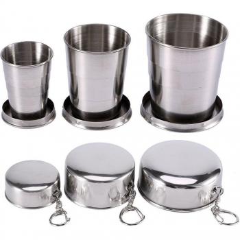 Reisetassen‑Bundle 60 ml/150 ml/250 ml – Edelstahl‑Klappdesign