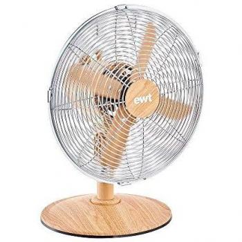 EWT Wood Air 45W Tischventilator silber/holzoptik