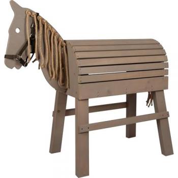 Kinder Holzpferd grau