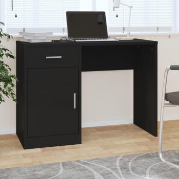 Mueble Oficina Negros: Escritorio + Cajón + Armario 100x40x73 cm