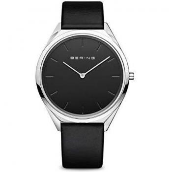 Strappo Nero Bering per Orologio Unisex, Cassa in Argento