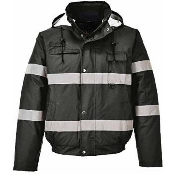 Portwest UO83BKR Iona Lite Bomber Jacket, Black, Small
