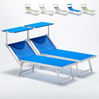 Lettini da giardino in alluminio blu