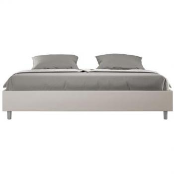 Letto Matrimoniale King Size Senza Rete Imbottito 180x210 in Similpelle Tortora Azelia