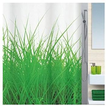 Duschvorhang SPIRELLA GRASS, 180 cm Breite, 200 cm Höhe, wasserabweisend