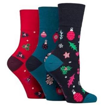 SOCKSHOP Women's 3 Pair Gentle Grip Christmas Socks