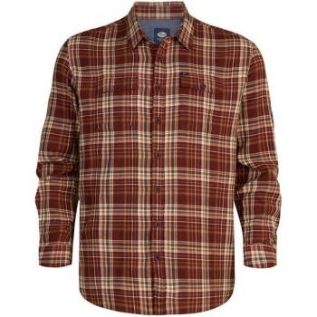 Petrol Industries Karriertes Langarm-Hemd Bristol – Herren 4XL (Braun Orange)