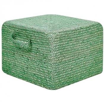 Pouf jute vert avec poignées Dhadar
