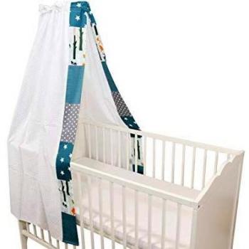 ULLENBOOM ® Betthimmel 135x200 cm Waldtiere Petrol