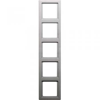 Berker 5-fach Abdeckrahmen Q1, Aluminium