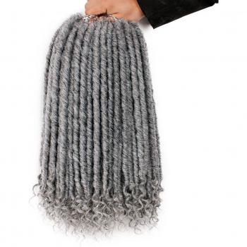 Tresses Synthétiques Ombre Grise au Crochet