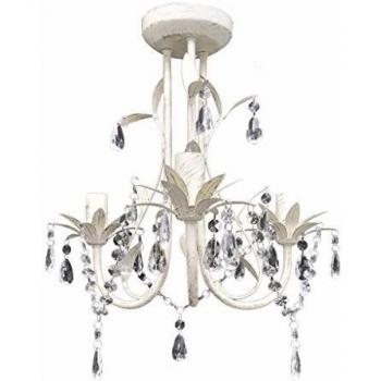 Chic White Crystal Chandelier