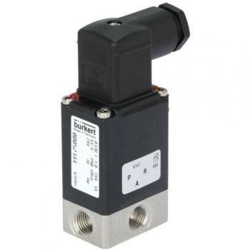 Valvulador 3/2‑Vías G1/4″ AC, Acero Inoxidable, FKM, 0–5 bar 230 V