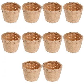10pcs Mini Desktop Woven Baskets